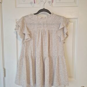 Women's‎ Ruffle Sleeve Blouse - Cream